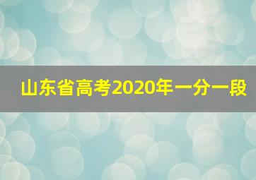 山东省高考2020年一分一段