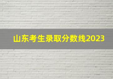 山东考生录取分数线2023