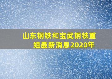 山东钢铁和宝武钢铁重组最新消息2020年