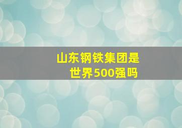 山东钢铁集团是世界500强吗