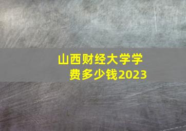 山西财经大学学费多少钱2023