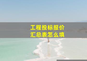 工程投标报价汇总表怎么填