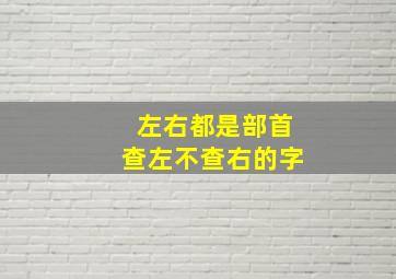 左右都是部首查左不查右的字