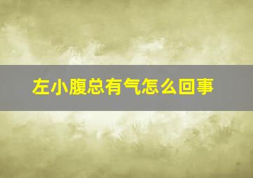 左小腹总有气怎么回事