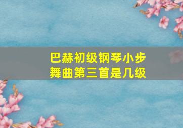 巴赫初级钢琴小步舞曲第三首是几级