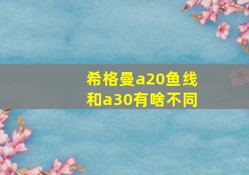 希格曼a20鱼线和a30有啥不同