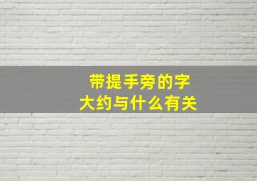 带提手旁的字大约与什么有关