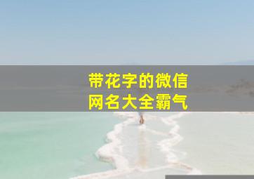 带花字的微信网名大全霸气