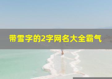 带雪字的2字网名大全霸气