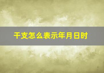 干支怎么表示年月日时