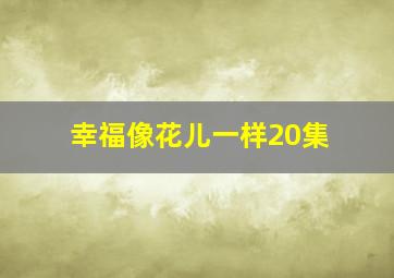 幸福像花儿一样20集