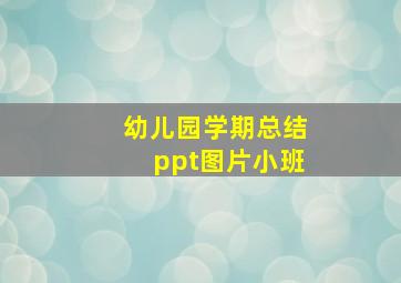 幼儿园学期总结ppt图片小班