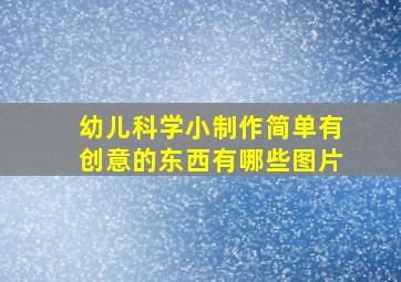 幼儿科学小制作简单有创意的东西有哪些图片