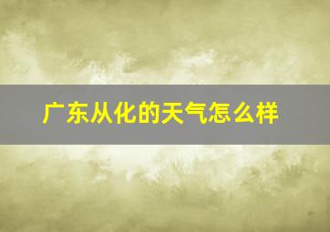 广东从化的天气怎么样