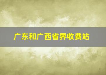 广东和广西省界收费站