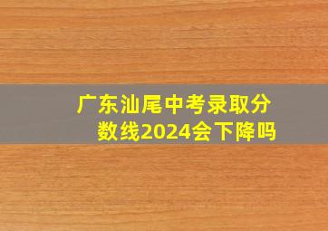 广东汕尾中考录取分数线2024会下降吗