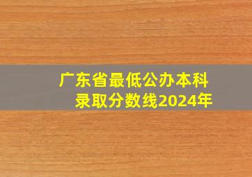 广东省最低公办本科录取分数线2024年