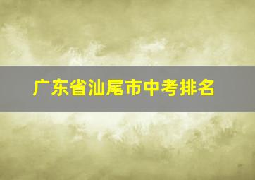 广东省汕尾市中考排名