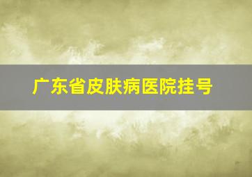 广东省皮肤病医院挂号