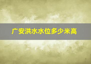 广安洪水水位多少米高