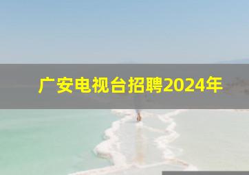 广安电视台招聘2024年