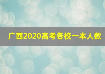 广西2020高考各校一本人数