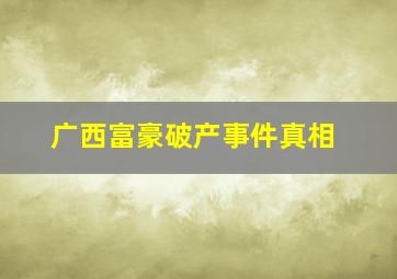 广西富豪破产事件真相