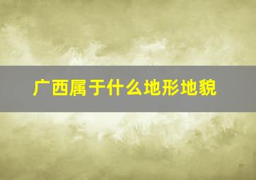 广西属于什么地形地貌