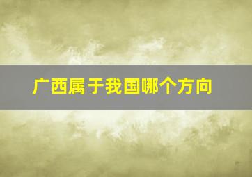 广西属于我国哪个方向