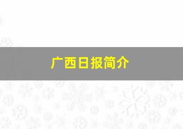 广西日报简介