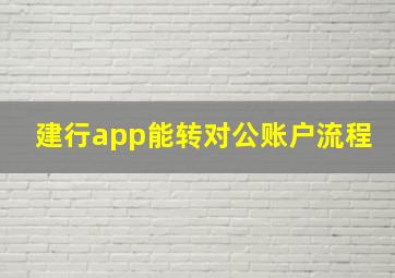 建行app能转对公账户流程