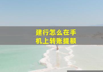 建行怎么在手机上转账提额