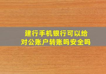 建行手机银行可以给对公账户转账吗安全吗