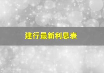 建行最新利息表