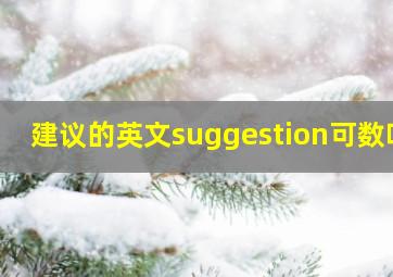 建议的英文suggestion可数吗