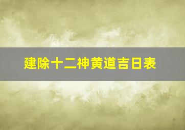 建除十二神黄道吉日表