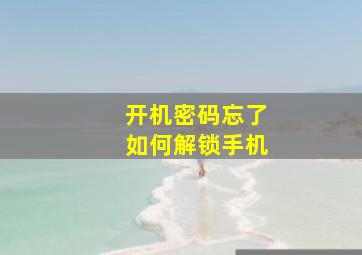 开机密码忘了如何解锁手机