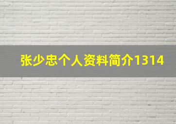 张少忠个人资料简介1314