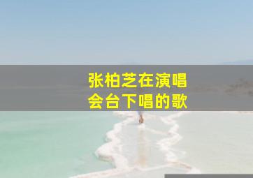 张柏芝在演唱会台下唱的歌