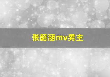 张韶涵mv男主