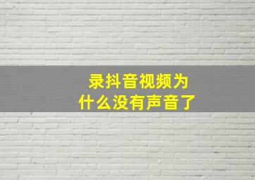 录抖音视频为什么没有声音了