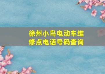 徐州小鸟电动车维修点电话号码查询