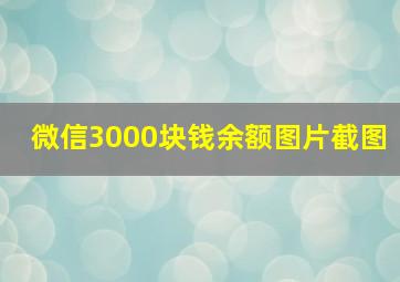 微信3000块钱余额图片截图