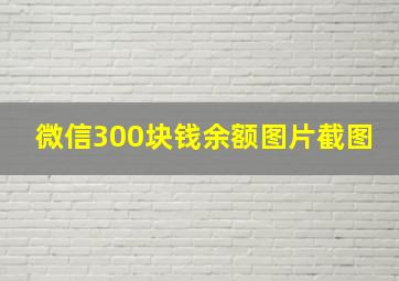 微信300块钱余额图片截图