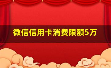 微信信用卡消费限额5万