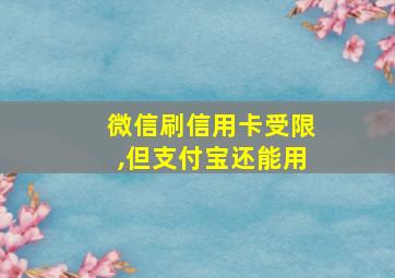 微信刷信用卡受限,但支付宝还能用