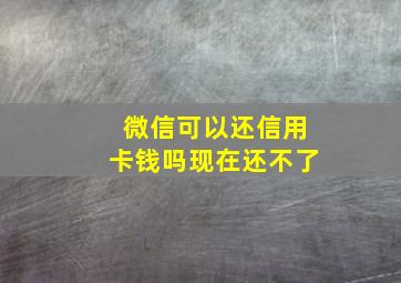 微信可以还信用卡钱吗现在还不了