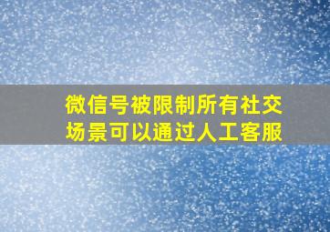 微信号被限制所有社交场景可以通过人工客服