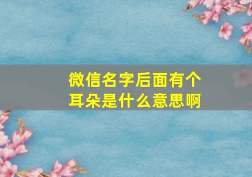 微信名字后面有个耳朵是什么意思啊