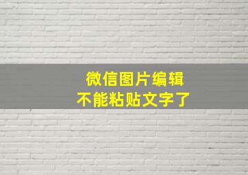 微信图片编辑不能粘贴文字了